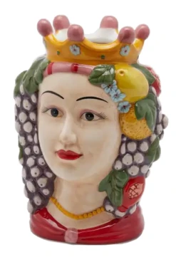 Oldenhof Siciliaans Hoofd Vrouw L ø 15 Cm X 22 Cm Aardewerk Rood