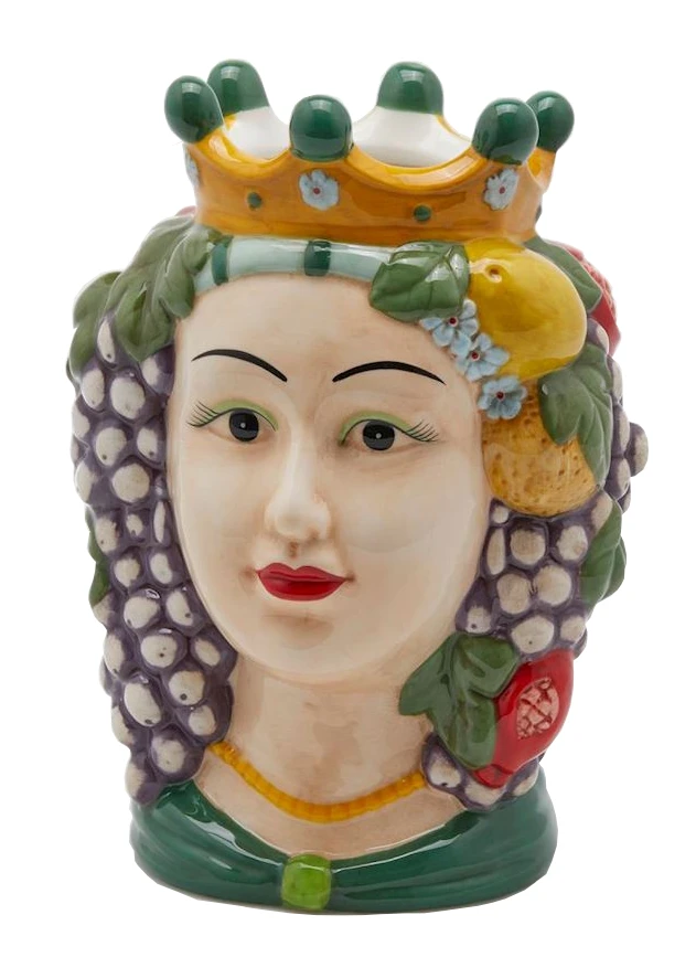 Oldenhof Siciliaans Hoofd Vrouw L ø 15 Cm X 22 Cm Aardewerk Groen 3 Oldenhof Siciliaans Hoofd Vrouw L ø 15 Cm X 22 Cm Aardewerk Groen