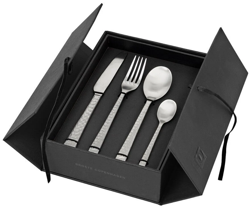Broste Copenhagen Hune Hammered Bestekcassette 4-persoons Rvs Mat 16-delig