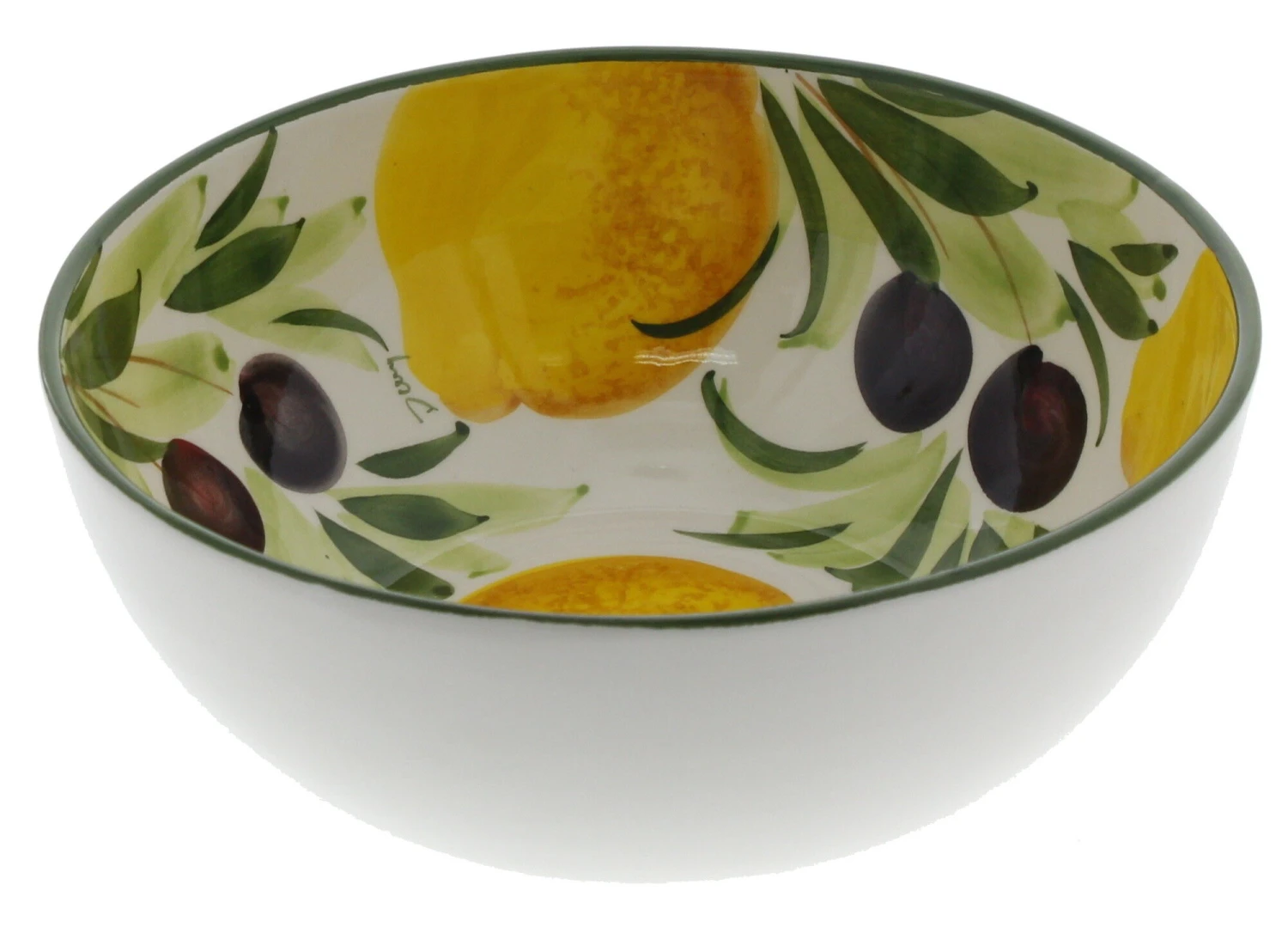 Oldenhof Ronde Schaal Met Citroenen En Olijven ø 21 Cm Aardewerk Wit 3 Oldenhof Ronde Schaal Met Citroenen En Olijven ø 21 Cm Aardewerk Wit