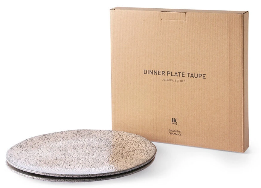 HK Living ACE6895 Gradient Dinerbord ø 29 Cm Aardewerk Beige 2 Stuks 5 HK Living ACE6895 Gradient Dinerbord ø 29 Cm Aardewerk Beige 2 Stuks - Afbeelding 3