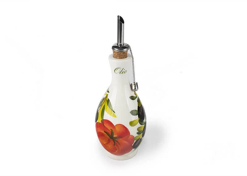 Oldenhof Olijfoliefles Met Tomaten En Olijven 400 Ml Aardewerk Wit 3 Oldenhof Olijfoliefles Met Tomaten En Olijven 400 Ml Aardewerk Wit