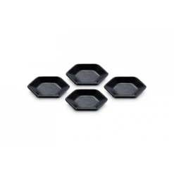 Le Creuset Hexagon Serveerschaaltje 9,5 Cm Aardewerk Zwart 4 Stuks