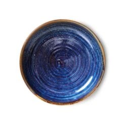 HK Living Chef Ceramics ACE7138 Diep Bord ø 21,5 Cm Aardewerk Rustic Blue