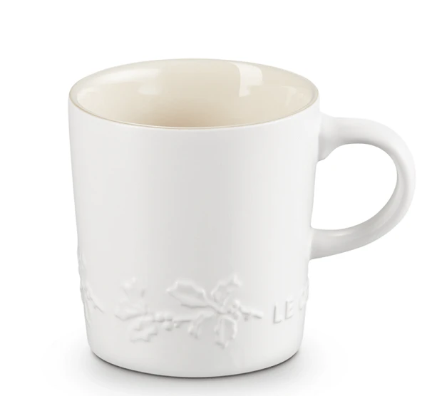 Le Creuset Holly Collectie Mok 200 Ml Aardewerk Katoenwit 3 Le Creuset Holly Collectie Mok 200 Ml Aardewerk Katoenwit