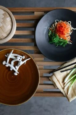 HK Living ACE6979 Kyoto Dinerbord ø 25,5 Cm Aardewerk Bruin -Bekend Glaswerk Winkel lr kyo03