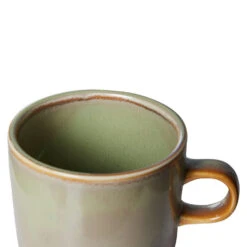 HK Living Chef Ceramics ACE7166 Kop En Schotel 220 Ml Aardewerk Moss Green -Bekend Glaswerk Winkel moss3