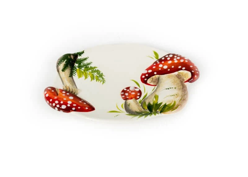 Oldenhof Ovale Schaal Paddenstoel Medium Rood/wit 3 Oldenhof Ovale Schaal Paddenstoel Medium Rood/wit