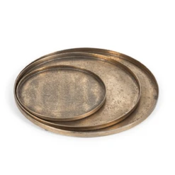 Oldenhof Schaal Met Zandstructuur Large ø 35 X 1 Cm Antique Gold