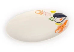 Oldenhof Vis En Zeevruchten Ovale Schaal 37 X 36 Cm